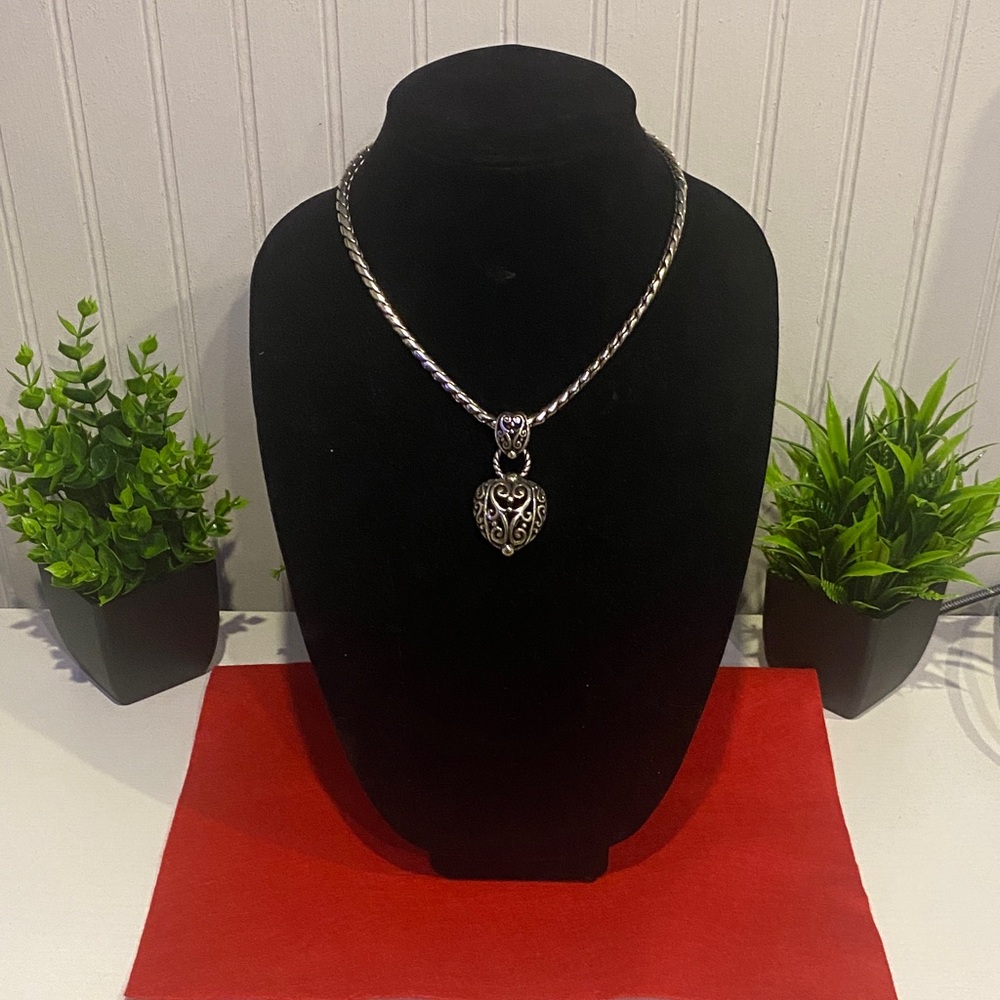 Brighton Silver Ornate Heart Necklace